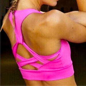 Free People Movement Synergy Hot Pink Spots Bra Size: M